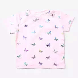 Infant Girls Cotton Jersey T-Shirt Butterflies-L.Pink