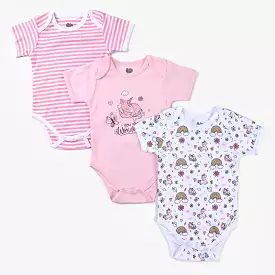 Infant Girls Cotton Poplin Romper Set-mIX