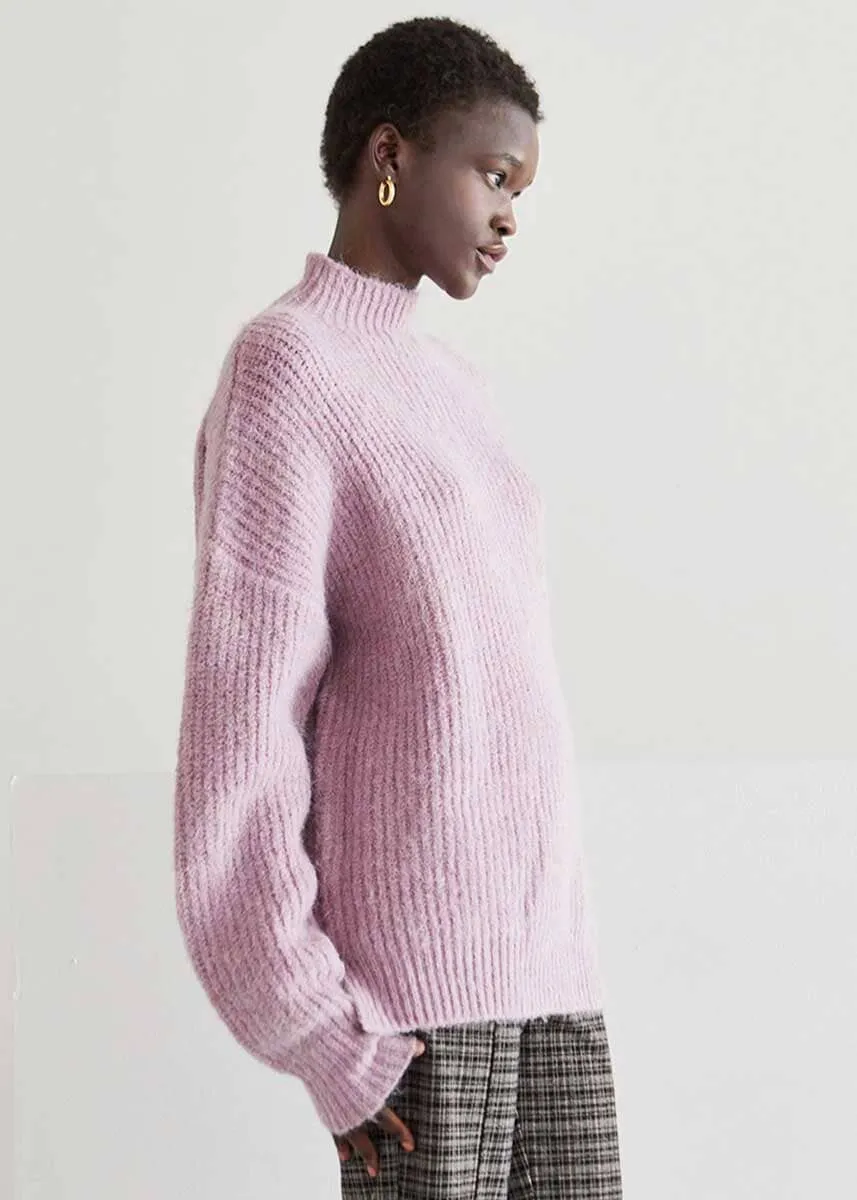 Isabel Mock Neck Sweater - Lavender