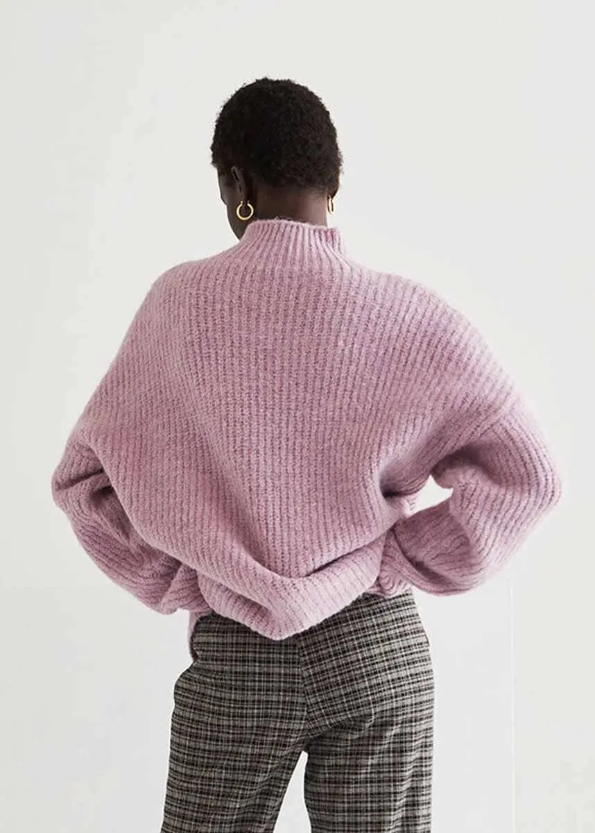 Isabel Mock Neck Sweater - Lavender