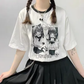 JAPANESE DARK PREPPY GIRL JK T-SHIRT BY60025