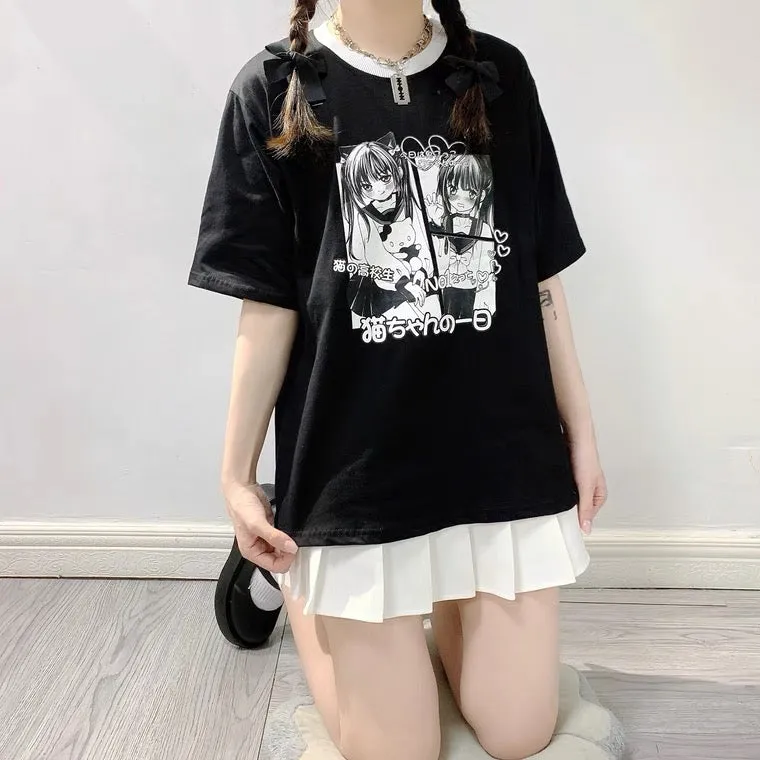 JAPANESE DARK PREPPY GIRL JK T-SHIRT BY60025