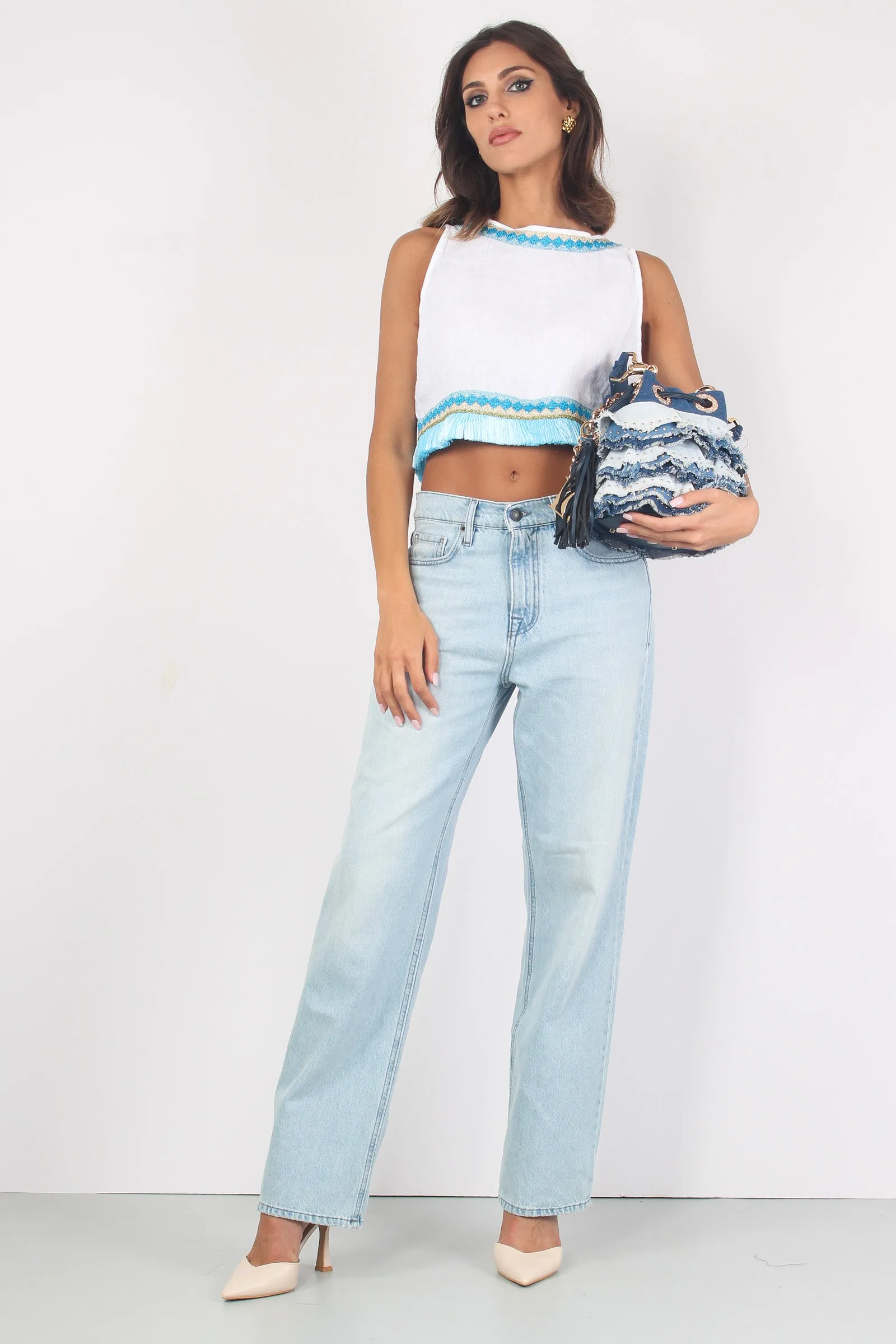 Jeans Vita Bassa Mila Sky Blue