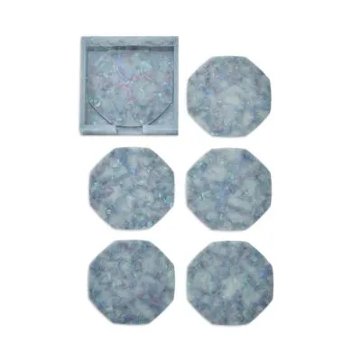 Kim Seybert Gem Coaster in Blue, Set of 6 in a Gift Box