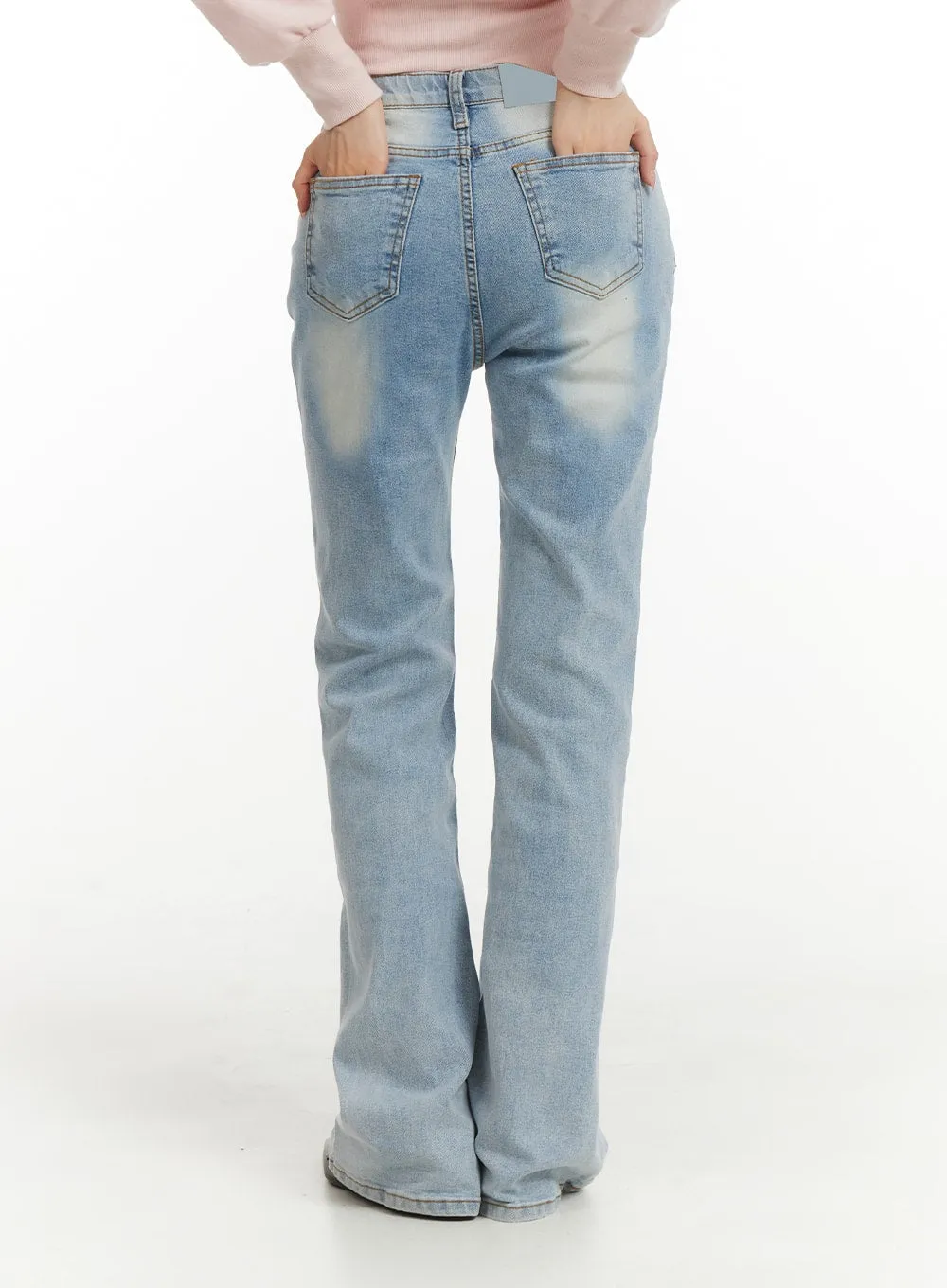 Light Washed Bootcut Jeans OF427