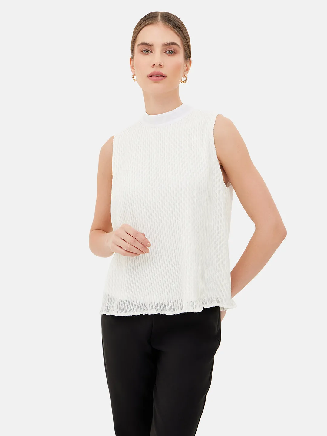 Maggie Pleated Sleeveless Blouse