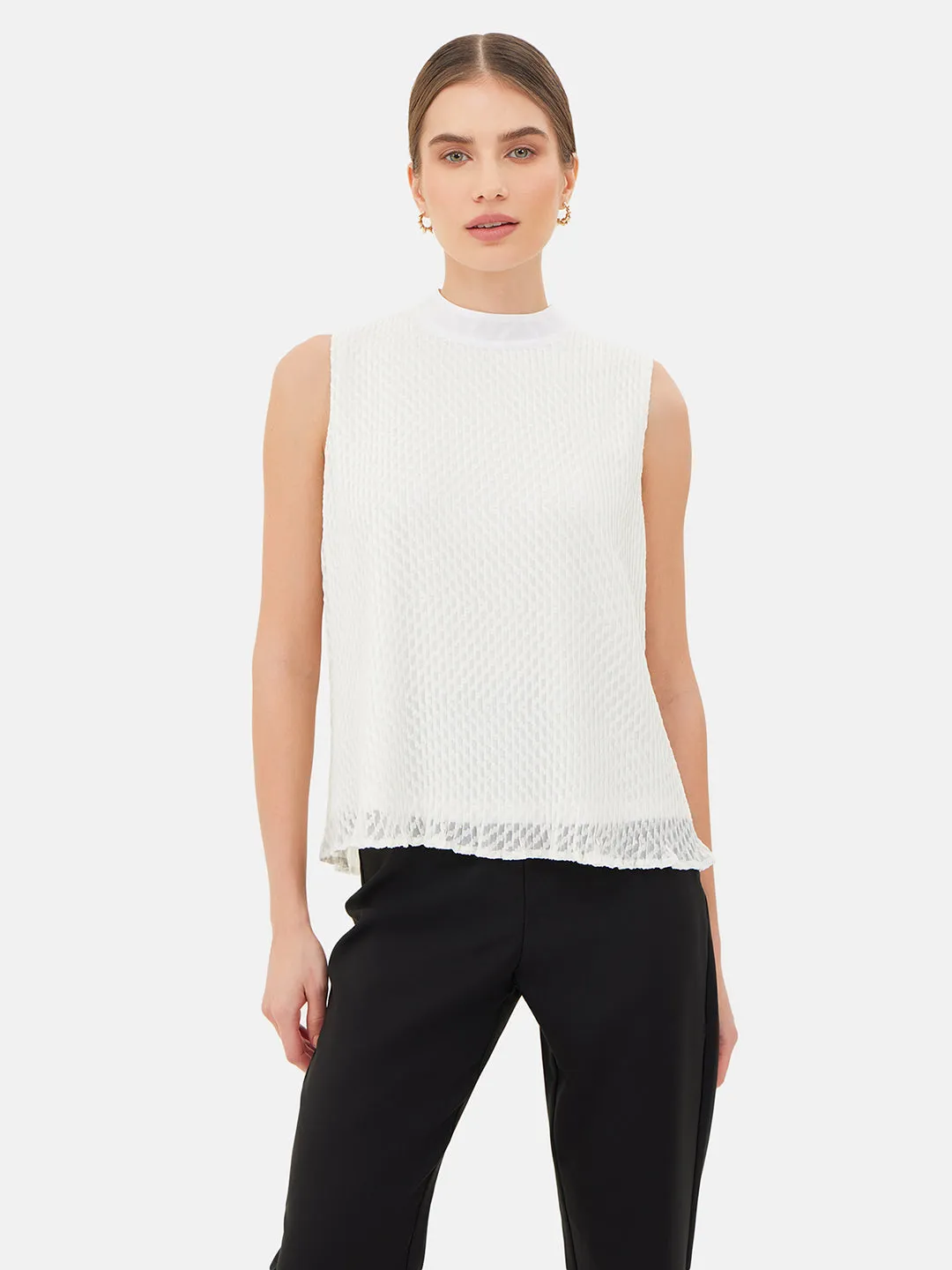 Maggie Pleated Sleeveless Blouse