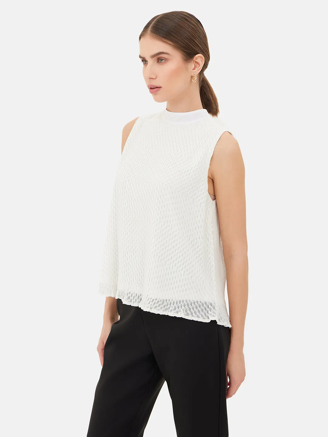 Maggie Pleated Sleeveless Blouse