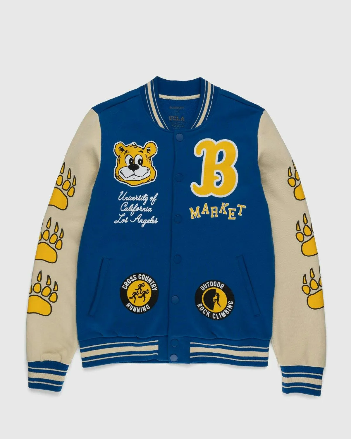 Market x UCLA x Highsnobiety – HS Sports Fleece Varsity Jacket Blue | Highsnobiety Shop