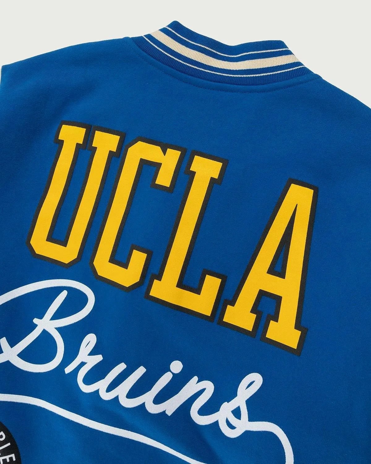 Market x UCLA x Highsnobiety – HS Sports Fleece Varsity Jacket Blue | Highsnobiety Shop