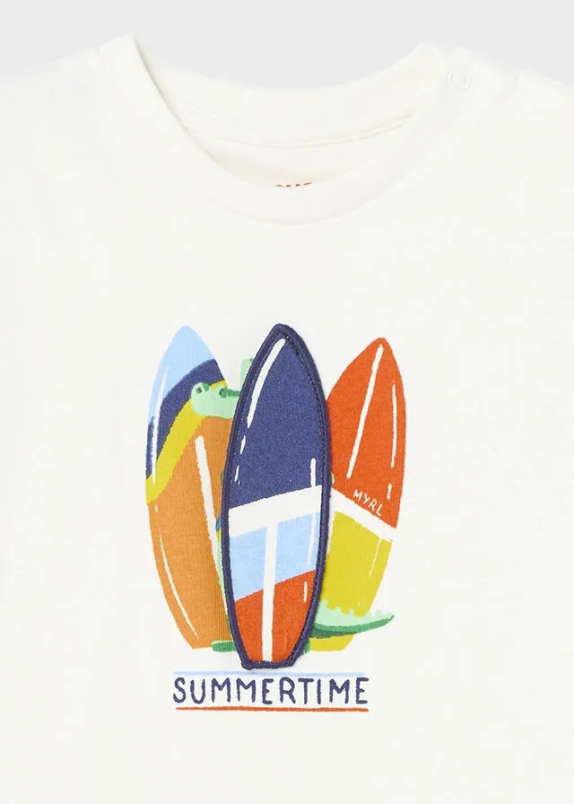 Mayoral S/s t-shirt for baby boy - Cream