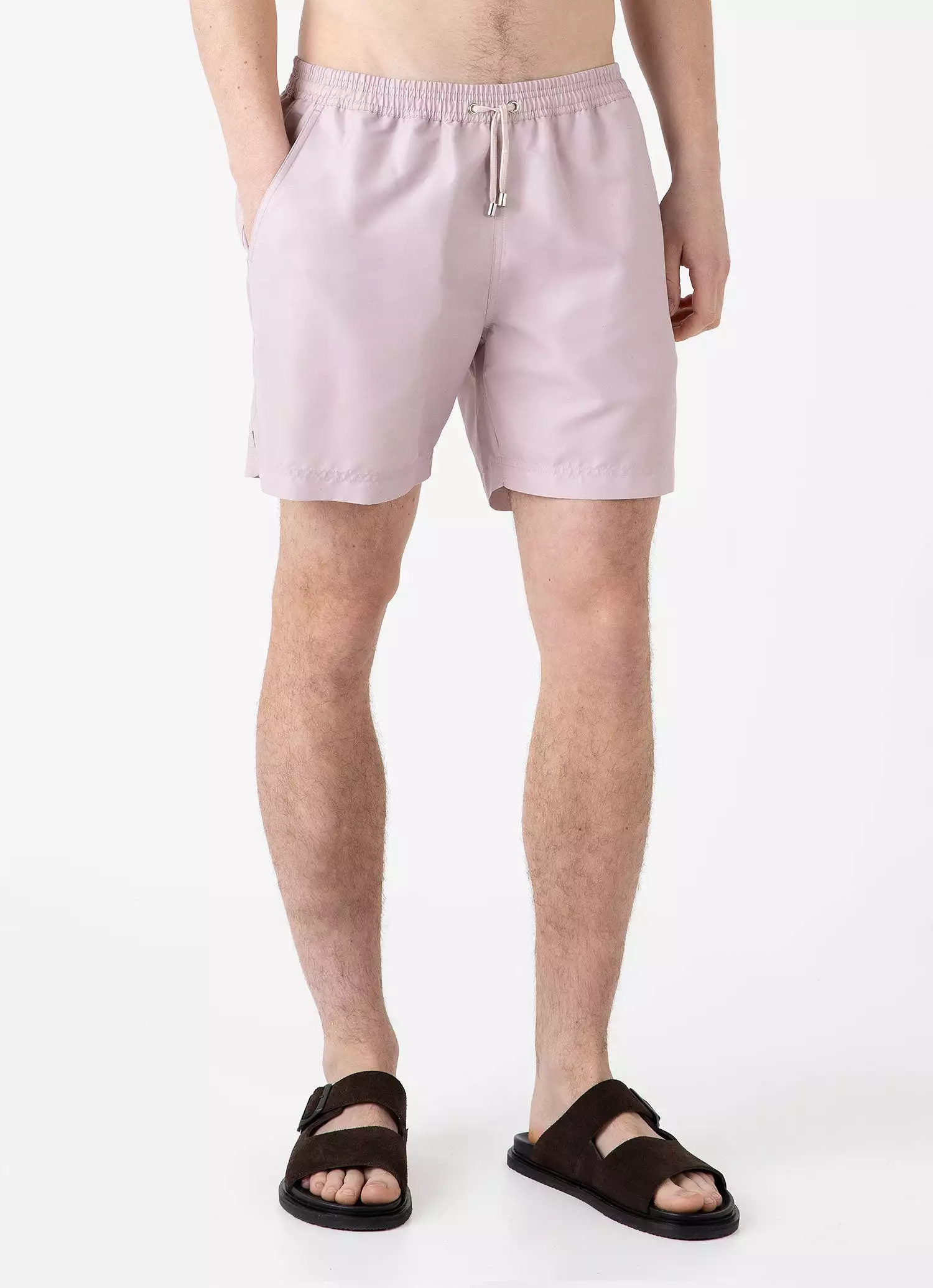 Men's Drawstring Swim Short in Pale Pink