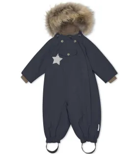 MINI A TURE Kids Wisti Fur Winter Snowsuit - Blue Night