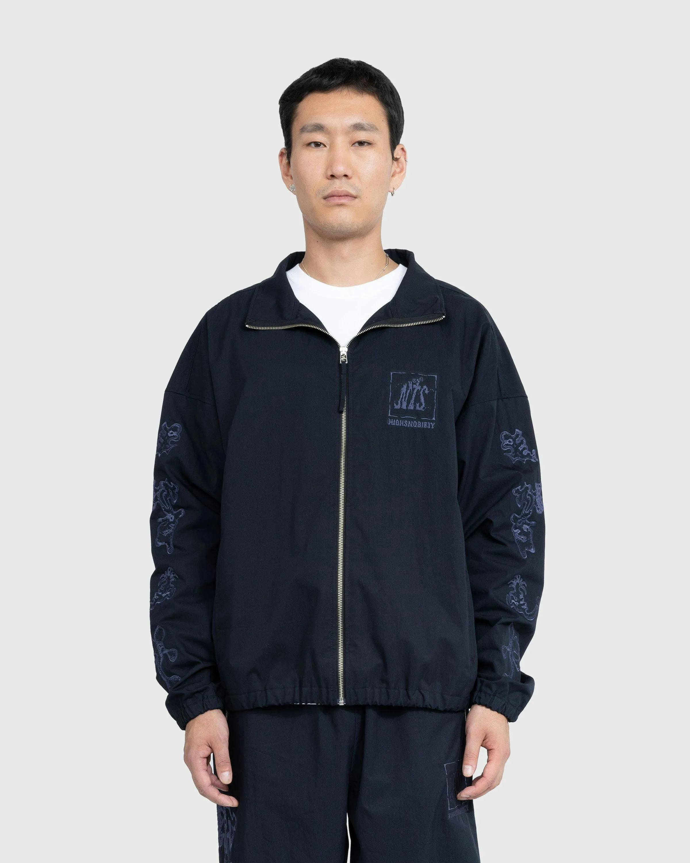 NTS x Highsnobiety – Brushed Nylon Track Jacket Navy | Highsnobiety Shop