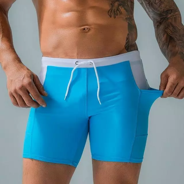 Patchwork Swim Short Trunks For Men