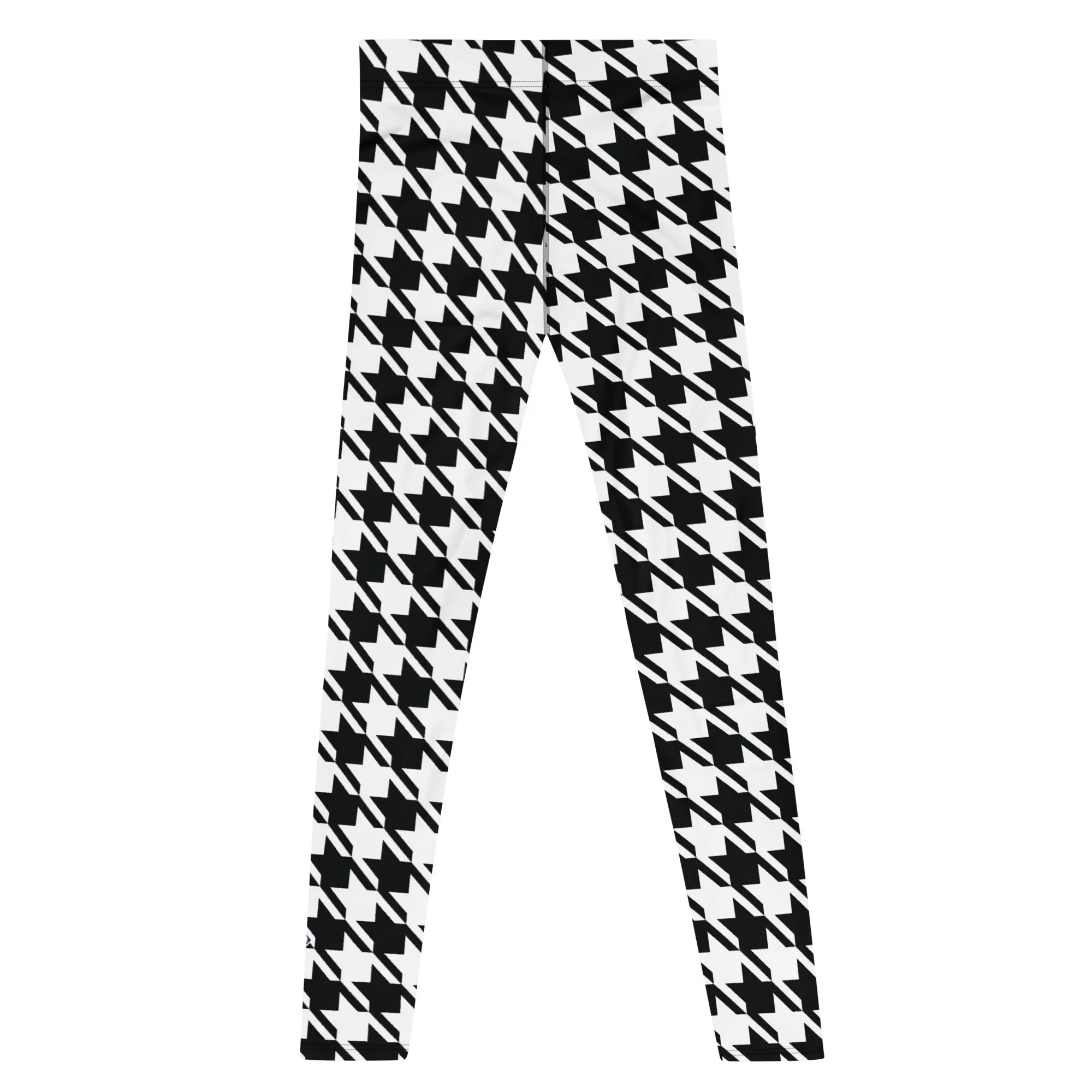 Performance meets Style: Houndstooth Athletic Leggings for Men