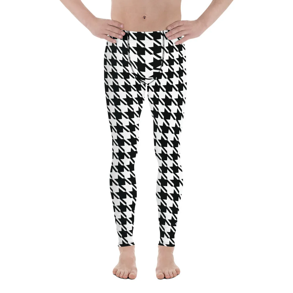 Performance meets Style: Houndstooth Athletic Leggings for Men