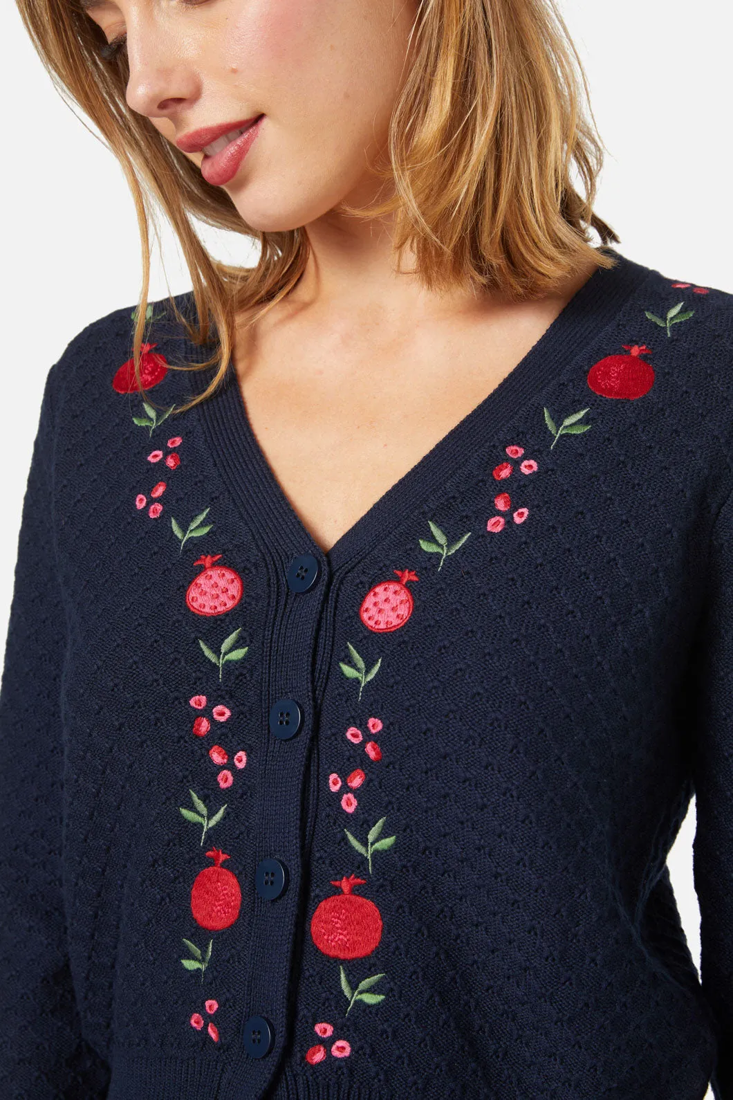 Pomegranate Embroidered Cardi