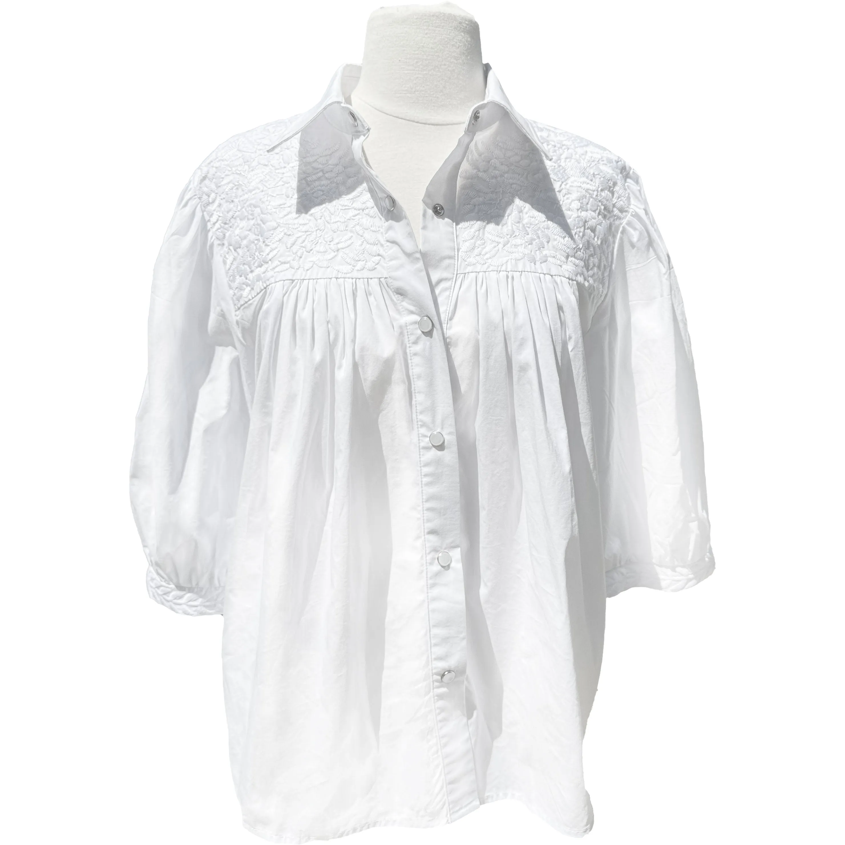 PRE-ORDER: Double White Cowgirl Blouse (early August shipment)