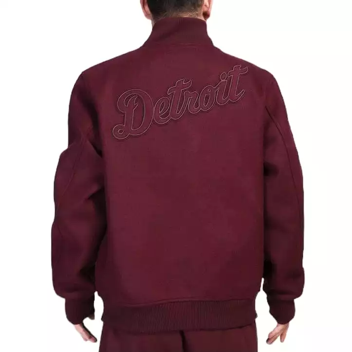 Pro Standard Detroit Tigers Neutral Wool Varsity Jacket (Wine) LDT6311447-WNE