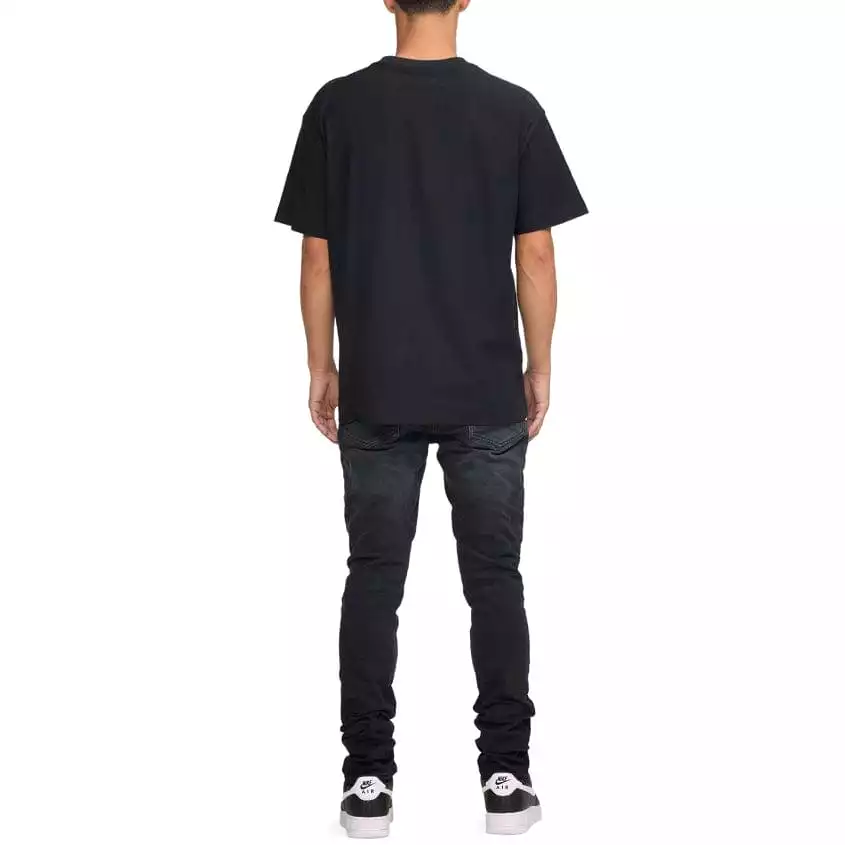 Purple Brand Cut Off Black Beauty Textured Jersey SS Tee (Black)