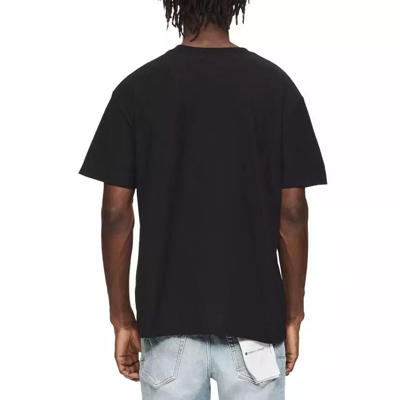 Purple Brand Sunset Black Beauty Textured Jersey SS Tee (Black)