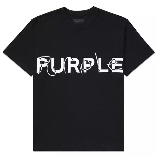 Purple Brand Written Logo Black Beauty Heavy Jersey SS Tee (Black)