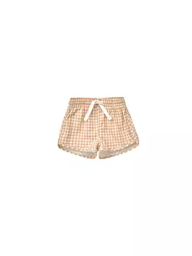 Quincy Mae - Melon Gingham Boys Swim Short