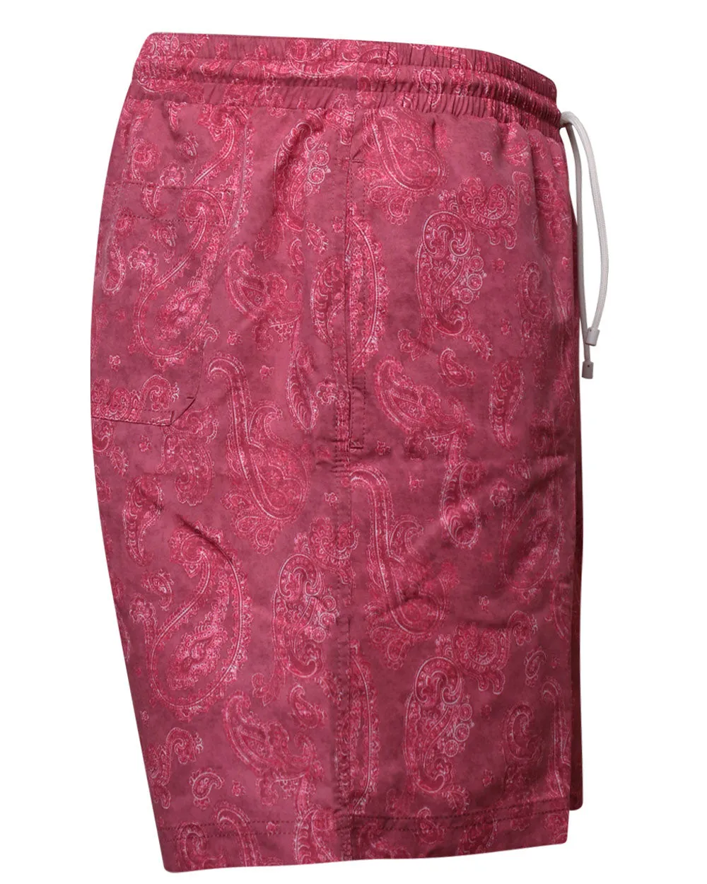 Raspberry Paisley Swim Short