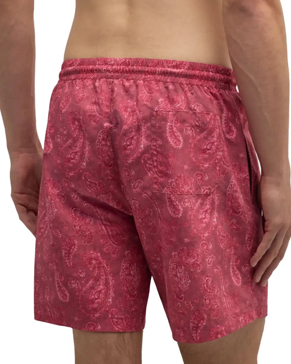 Raspberry Paisley Swim Short