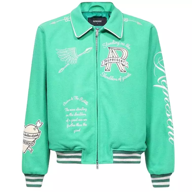 Represent Cherub Wool Varsity Jacket (Island Green) MJ1008-301