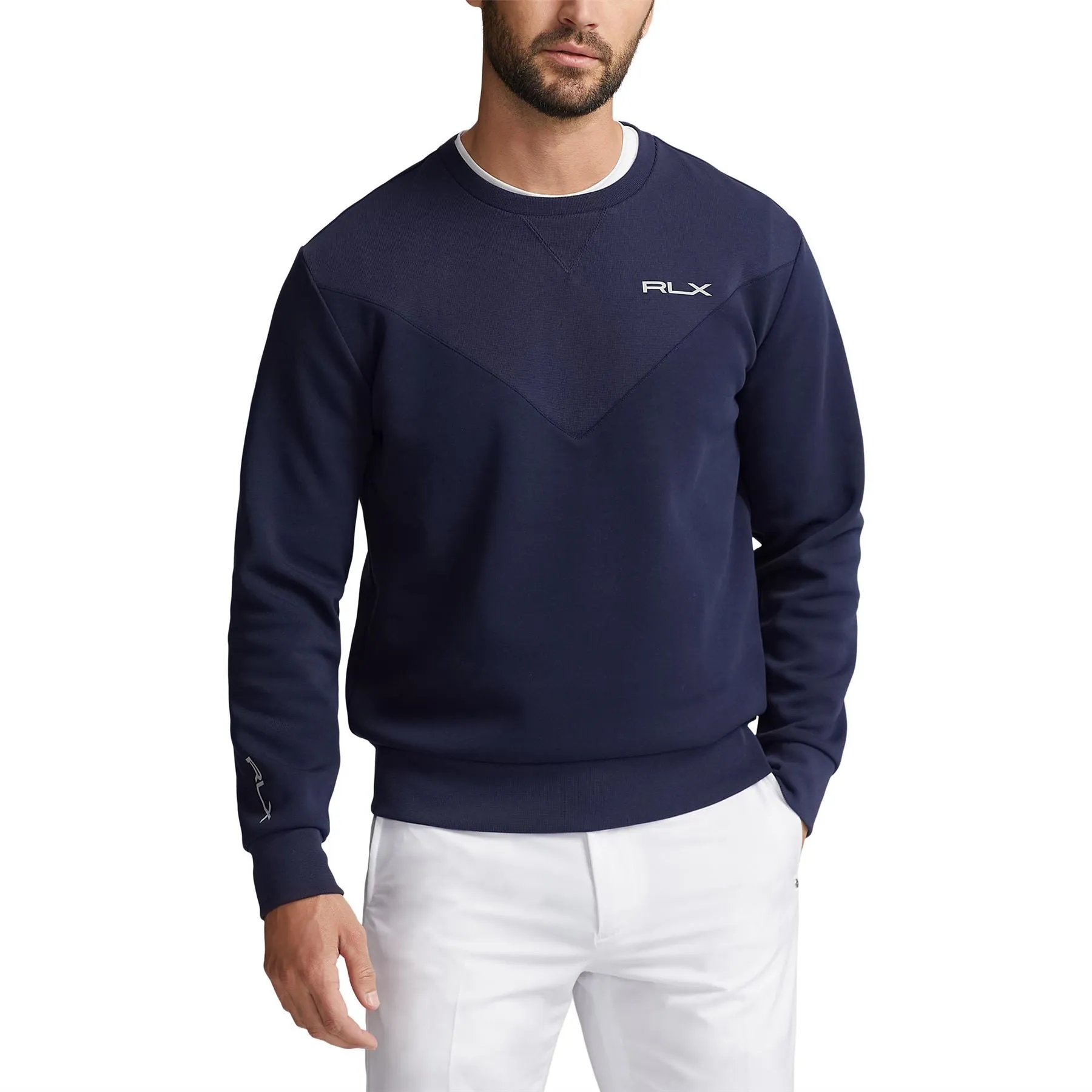 RLX Double Knit Crew Neck Pullover French Navy - AW23