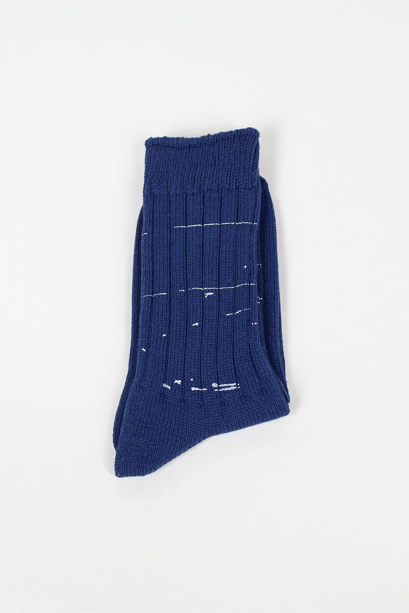 RS-202 Paint Socks Blue/White