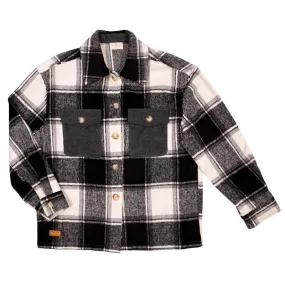 Simply Southern Plaid Shacket Long Sleeve Pullover Jacket