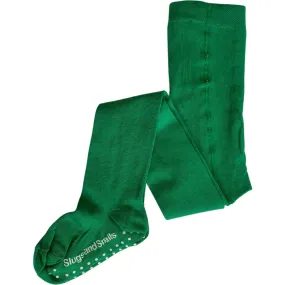 Slugs & Snails Footed Cotton Tights, Emerald Green