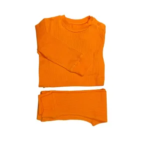 Slugs & Snails Luxury 100% Organic Cotton Top And Legging Loungeware Set, Orange