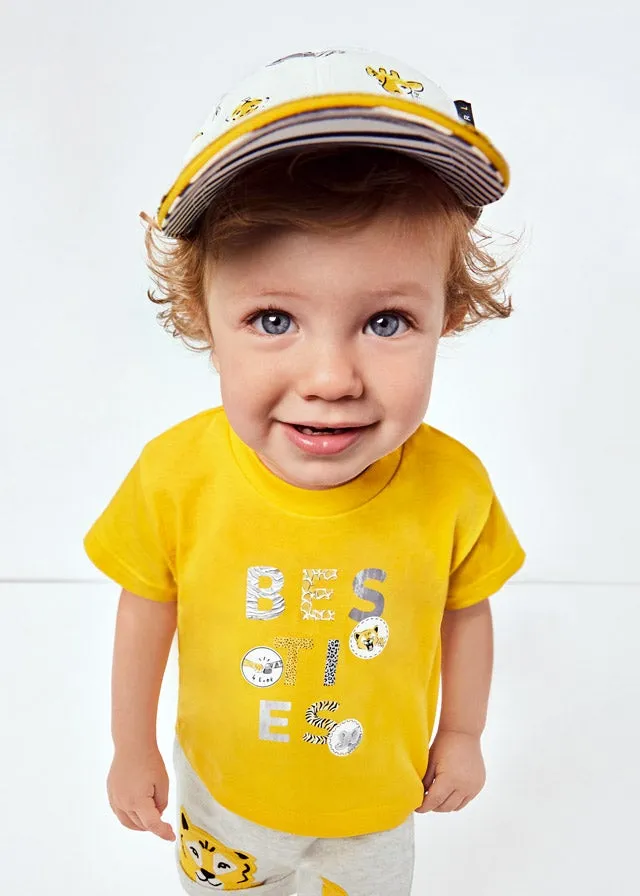 S/s besties t-shirt for baby boy - Yellow