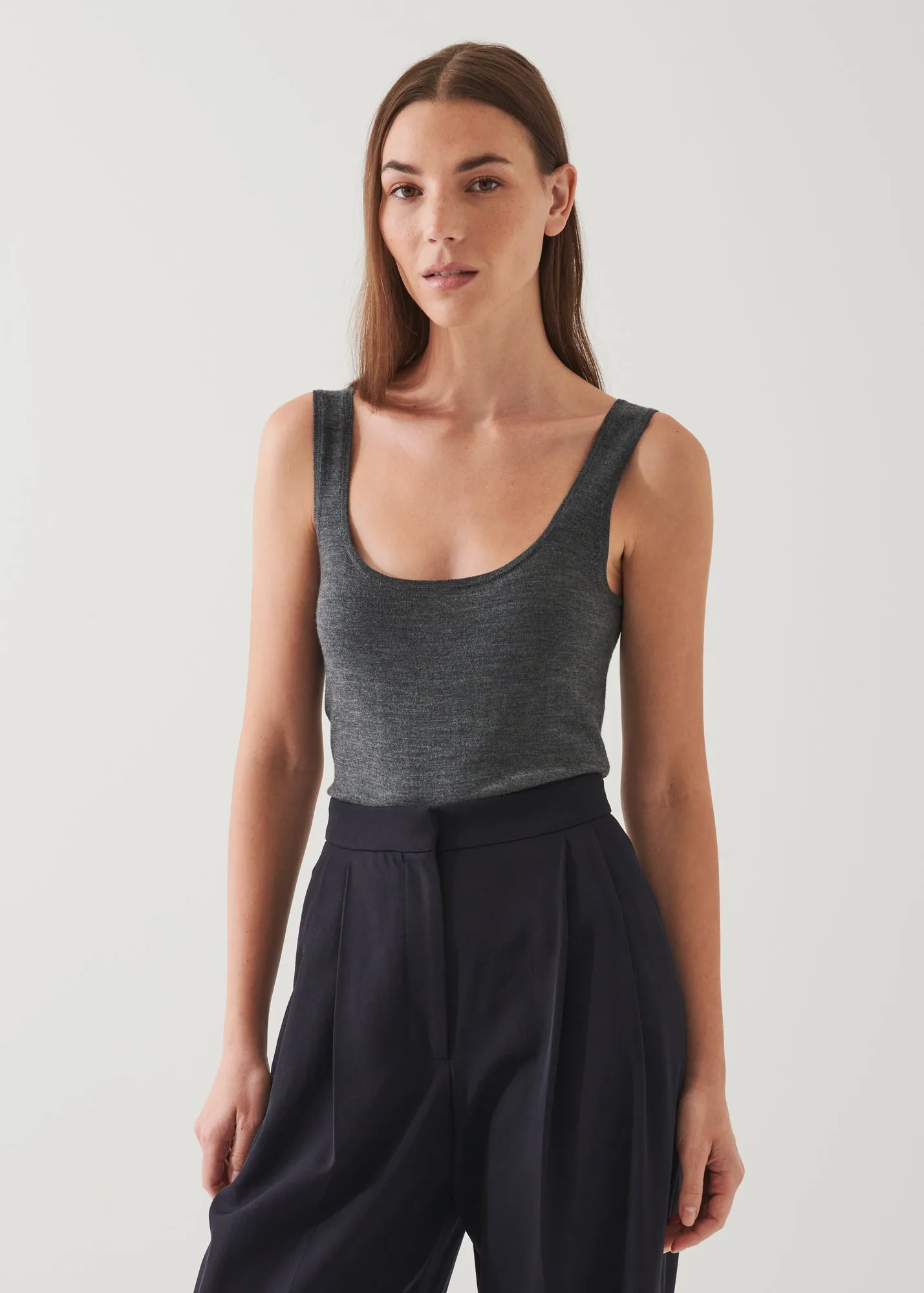 SUPERFINE MERINO FITTED TANK