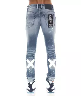 Taped Back Skinny Denim (Blue) /C3