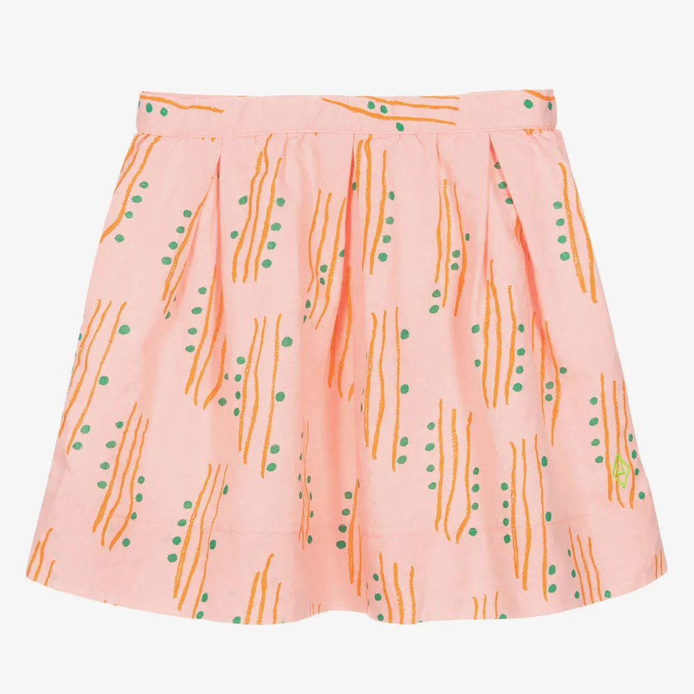 Teen Girls Pink Linen & Cotton Skirt