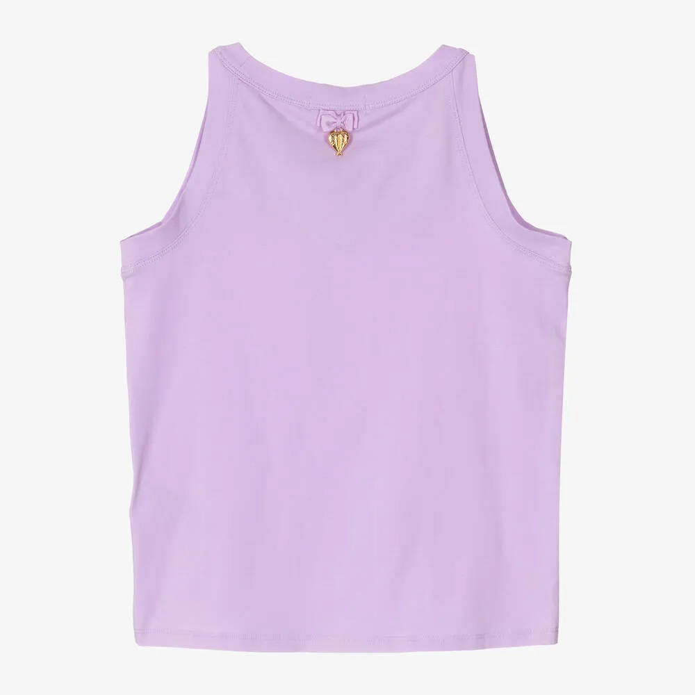 Teen Girls Purple Cotton Sleeveless Top