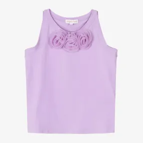 Teen Girls Purple Cotton Sleeveless Top