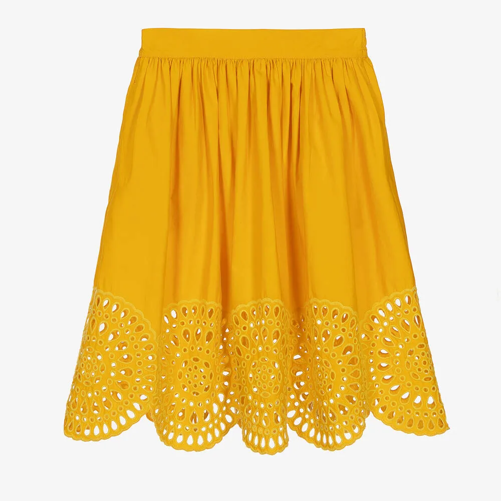 Teen Girls Yellow Organic Cotton Skirt