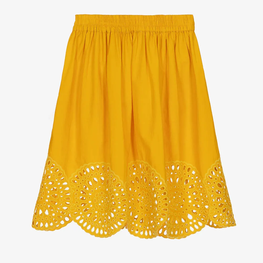 Teen Girls Yellow Organic Cotton Skirt