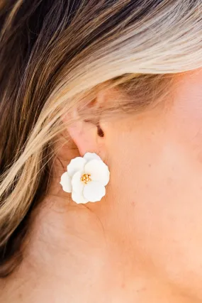 The Gift Of Flowers Earrings, Ivory