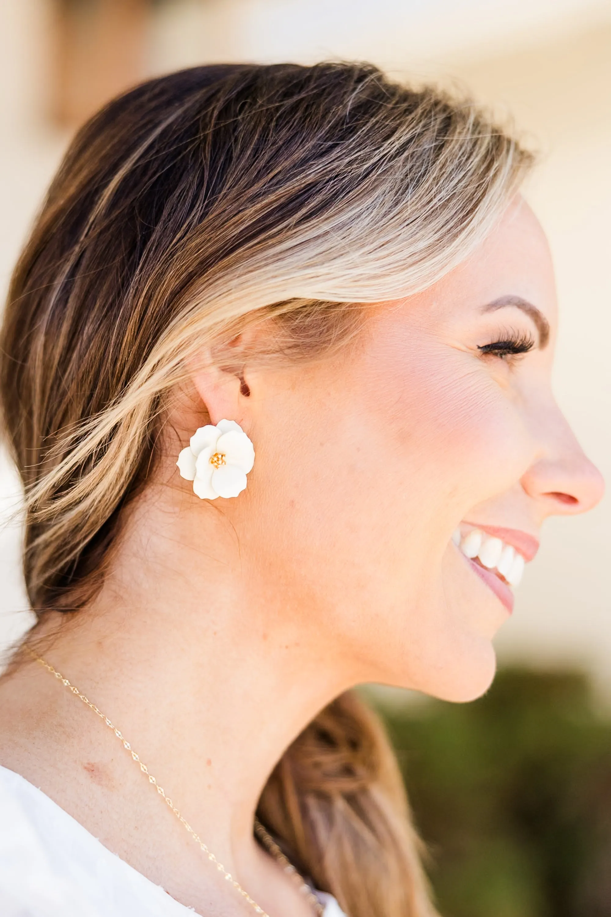 The Gift Of Flowers Earrings, Ivory