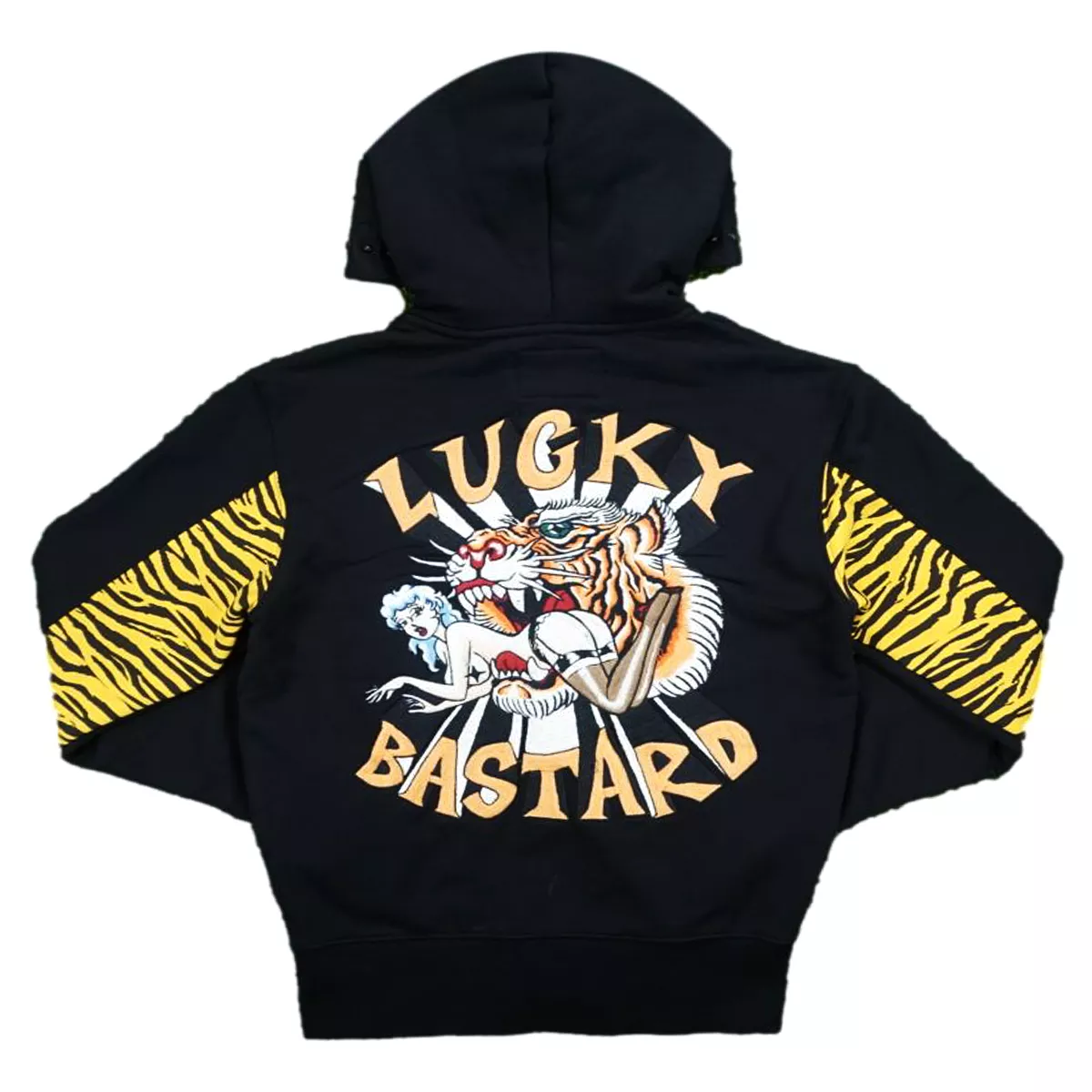 Tiger Patchwork Hoodie (Black) /C1