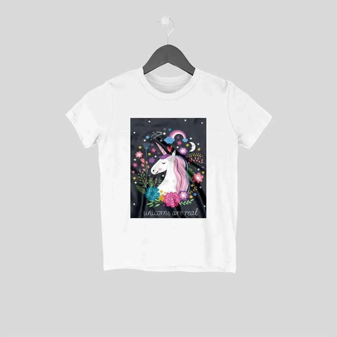 Unicorns Are Real Cotton Tshirt for Girls