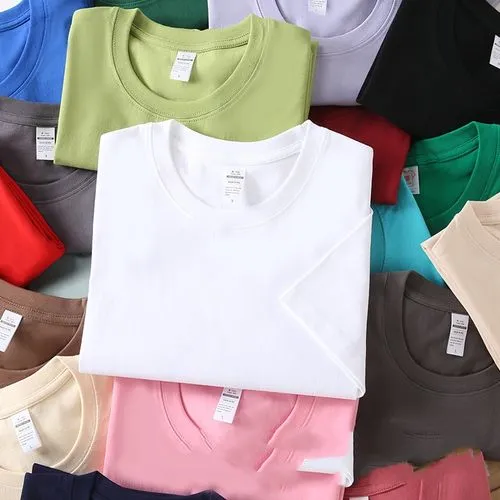 Unisex T-shirt Short Sleeve T-shirts Patchwork Basic Solid Color