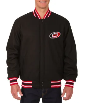 Varsity Carolina Hurricanes Black Wool Jacket